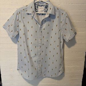 Denim & Flower Button-Down Short-Sleeve Pin-Stripe Pineapple M